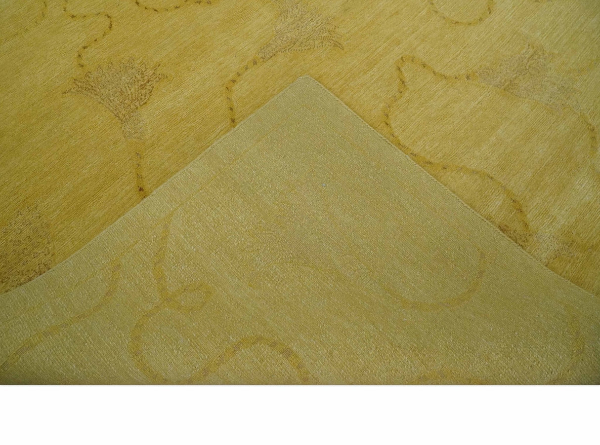 Gold Hand knotted contemporary 6x9 wool And Art Silk Area Rug