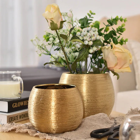 Gold-Plated Flower Pot