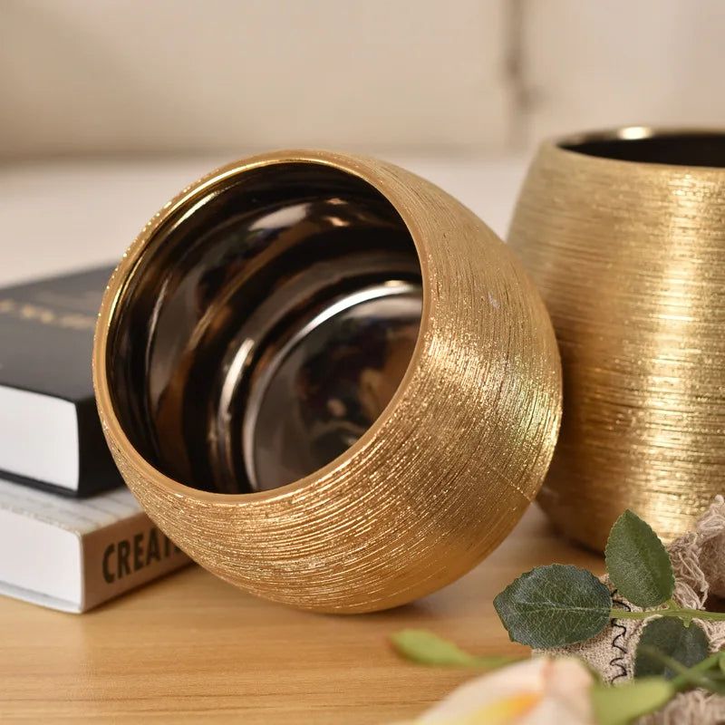 Gold-Plated Flower Pot