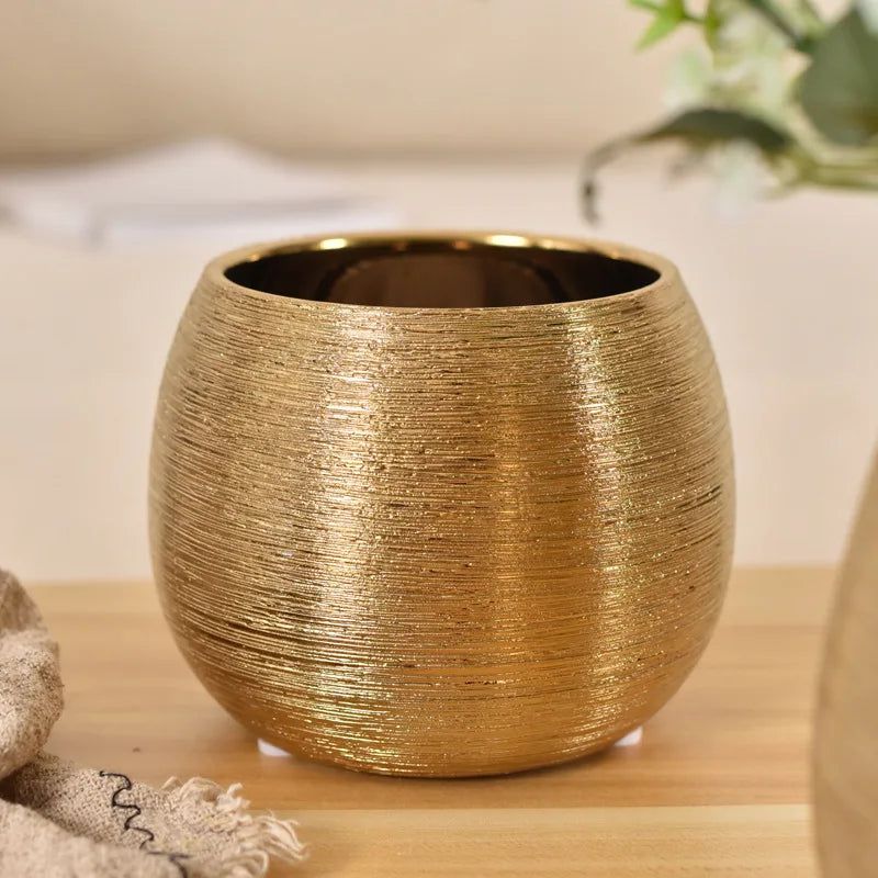 Gold-Plated Flower Pot