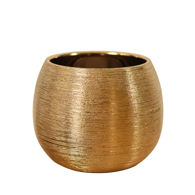 Gold-Plated Flower Pot