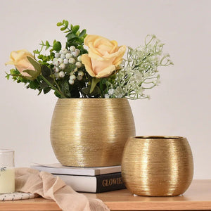 Gold-Plated Flower Pot