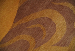 Gold, Rust and Brown Modern abstract 5x8 Handloom Wool Area Rug