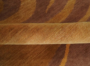 Gold, Rust and Brown Modern abstract 5x8 Handloom Wool Area Rug