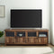 Goodwin 70" TV Stand with Glass and Wood 4 Panel Doors