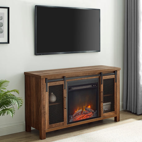 Grant Rustic Farmhouse Fireplace TV Stand