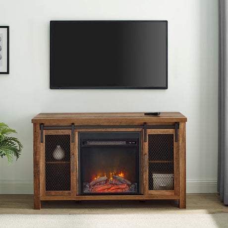 Grant Rustic Farmhouse Fireplace TV Stand