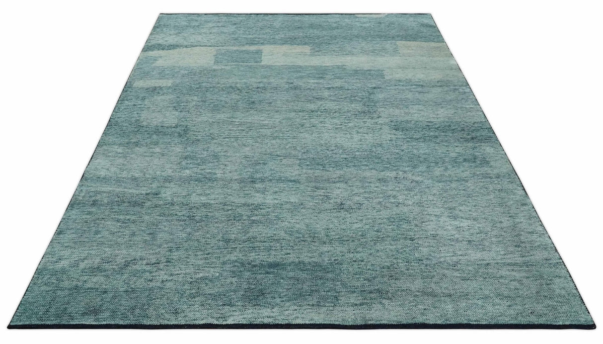 Gray, Beige and Silver contemporary Hand knotted 9x12 wool Area Rug