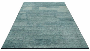 Gray, Beige and Silver contemporary Hand knotted 9x12 wool Area Rug