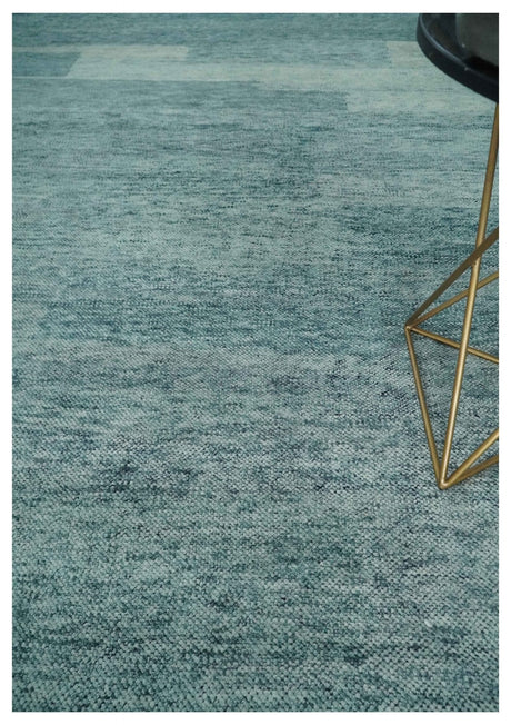 Gray, Beige and Silver contemporary Hand knotted 9x12 wool Area Rug