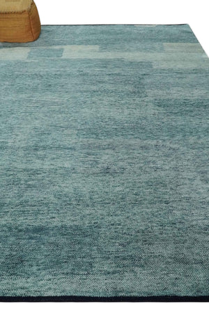 Gray, Beige and Silver contemporary Hand knotted 9x12 wool Area Rug