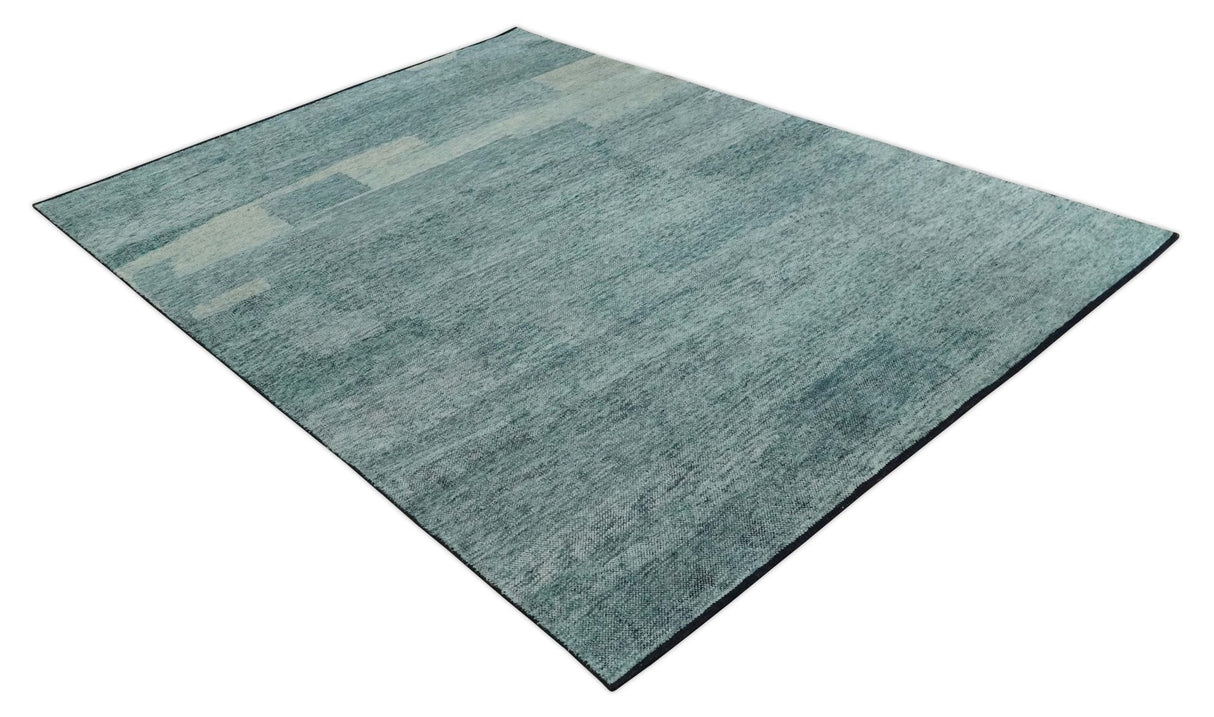 Gray, Beige and Silver contemporary Hand knotted 9x12 wool Area Rug