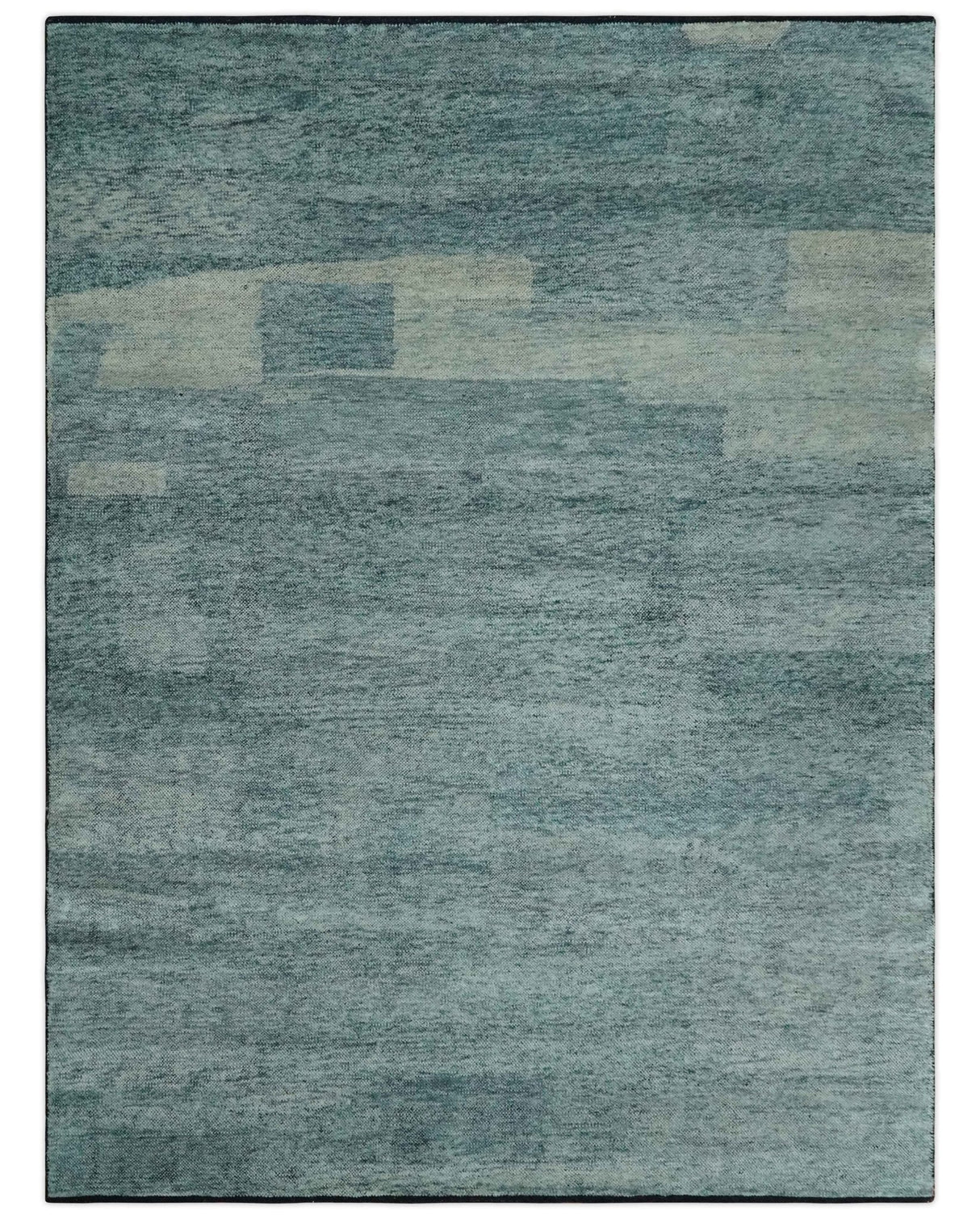 Gray, Beige and Silver contemporary Hand knotted 9x12 wool Area Rug