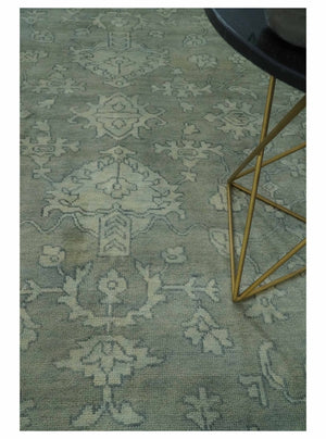 Gray, Silver and Charcoal Hand Knotted antique look Traditional Oushak 8x10 wool area Rug
