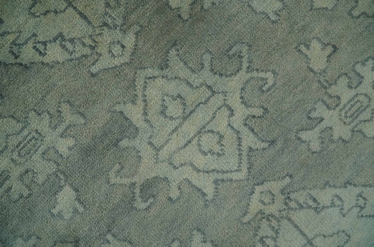 Gray, Silver and Charcoal Hand Knotted antique look Traditional Oushak 8x10 wool area Rug