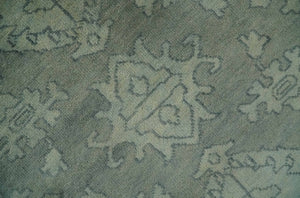 Gray, Silver and Charcoal Hand Knotted antique look Traditional Oushak 8x10 wool area Rug