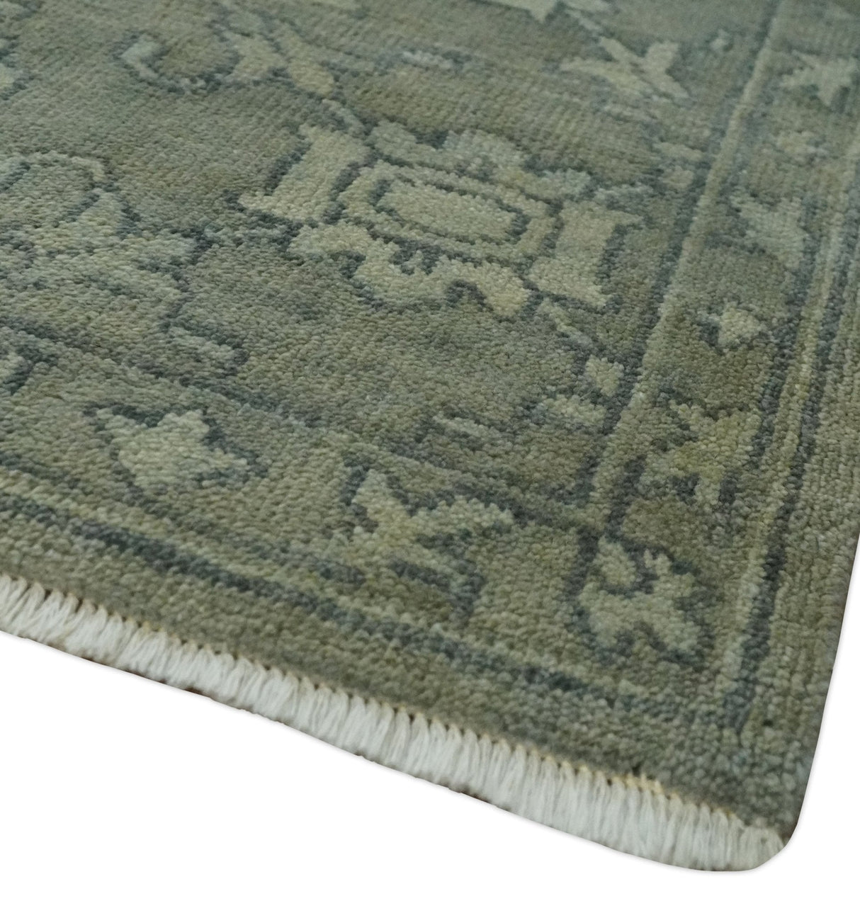 Gray, Silver and Charcoal Hand Knotted antique look Traditional Oushak 8x10 wool area Rug