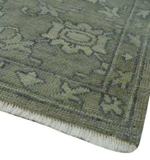 Gray, Silver and Charcoal Hand Knotted antique look Traditional Oushak 8x10 wool area Rug
