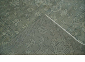 Gray, Silver and Charcoal Hand Knotted antique look Traditional Oushak 8x10 wool area Rug