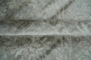 Gray, Silver and Charcoal Traditional ikat design 6x9 Hand knotted wool and Bamboo Silk area Rug