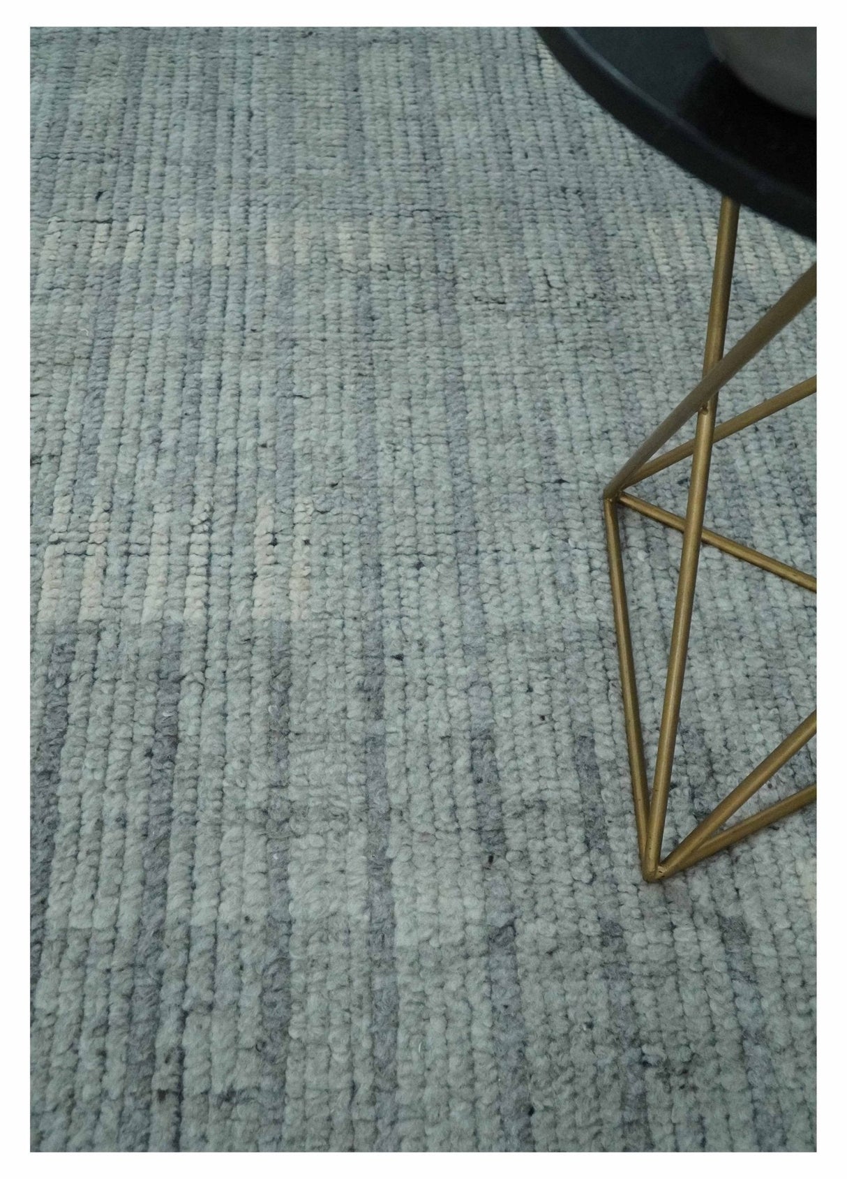 Gray, Silver and Ivory Traditional Hand Knotted 8x10 Wool Area Rug