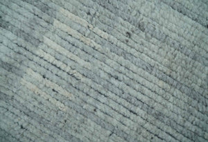 Gray, Silver and Ivory Traditional Hand Knotted 8x10 Wool Area Rug