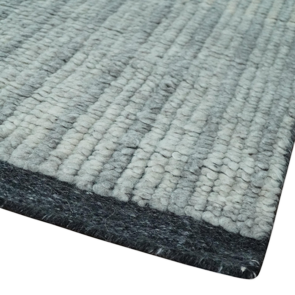 Gray, Silver and Ivory Traditional Hand Knotted 8x10 Wool Area Rug