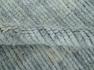 Gray, Silver and Ivory Traditional Hand Knotted 8x10 Wool Area Rug
