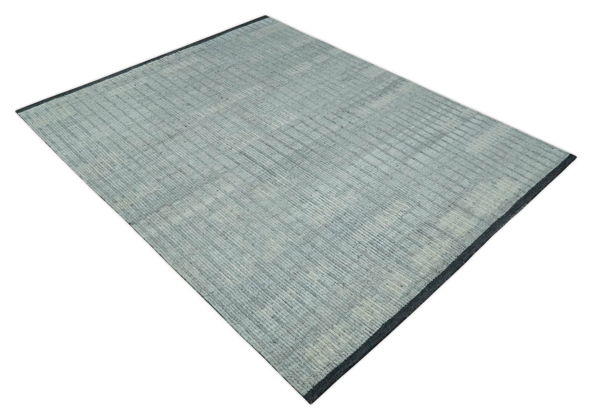 Gray, Silver and Ivory Traditional Hand Knotted 8x10 Wool Area Rug