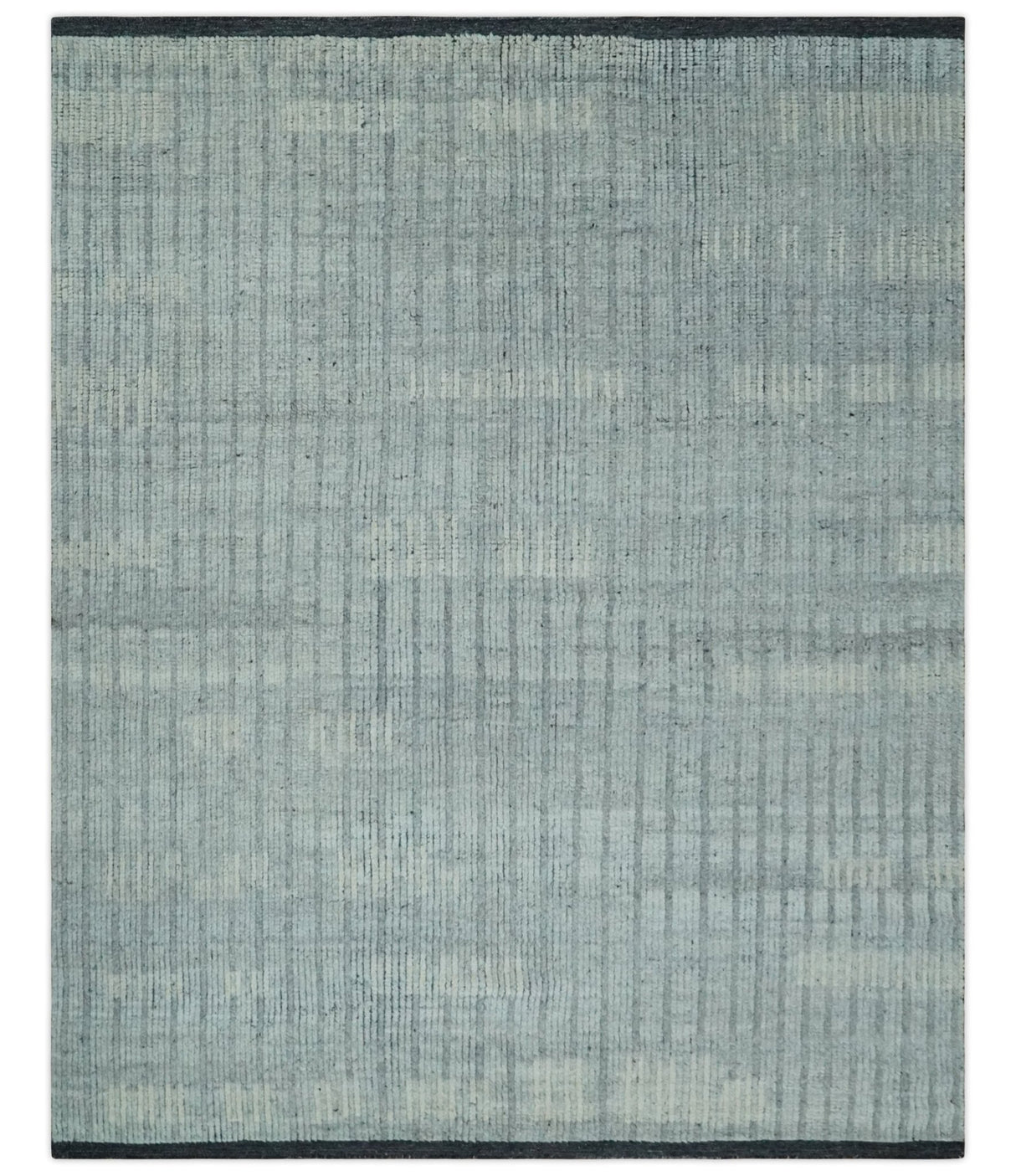 Gray, Silver and Ivory Traditional Hand Knotted 8x10 Wool Area Rug
