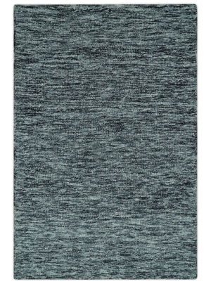 Gray and Charcoal Solid Shaded Hand Tufted Natural Multi Size Wool Area Rug