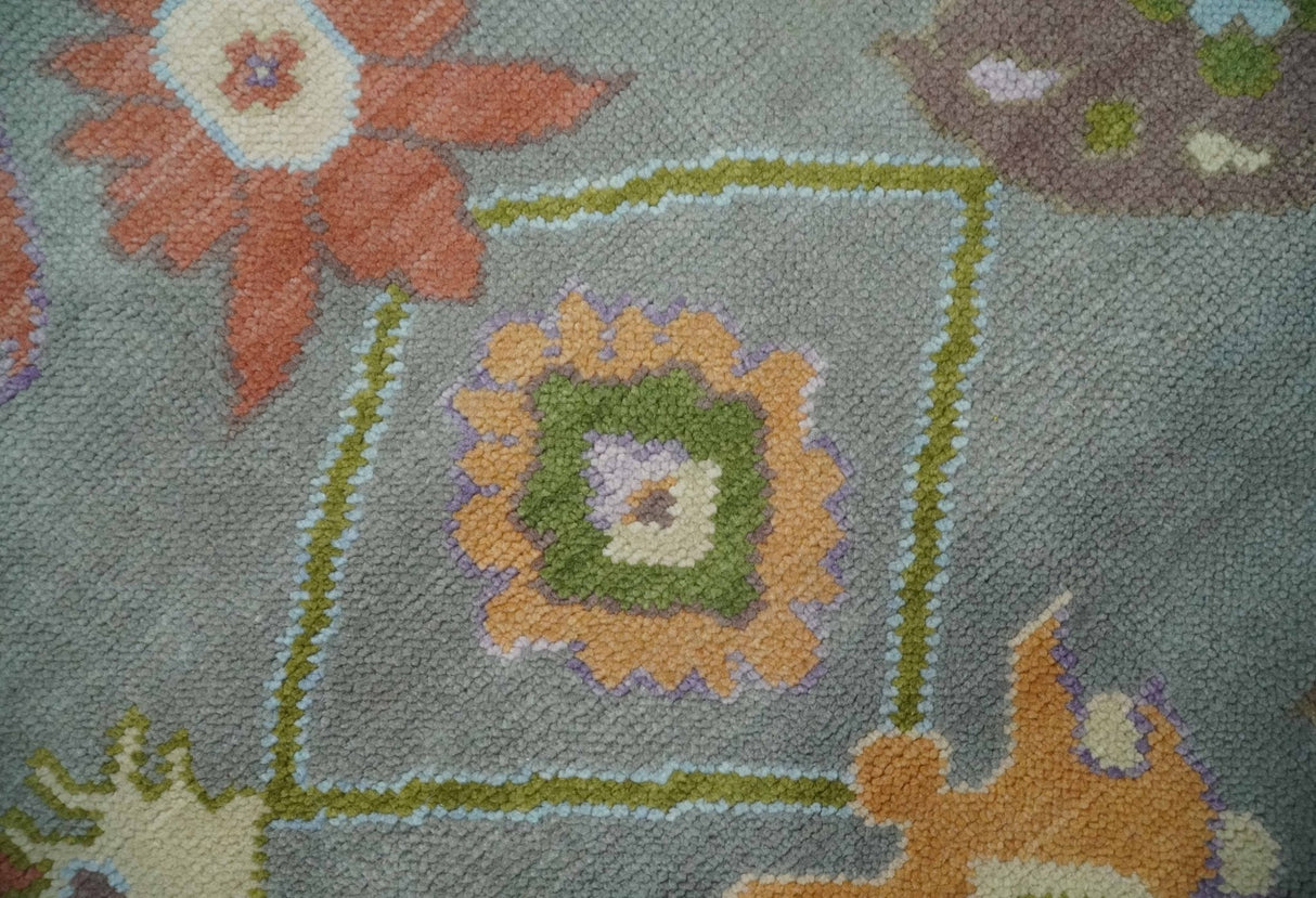Gray and Gold Hand knotted 8x10 And 9x12 Traditional Oushak wool Area Rug