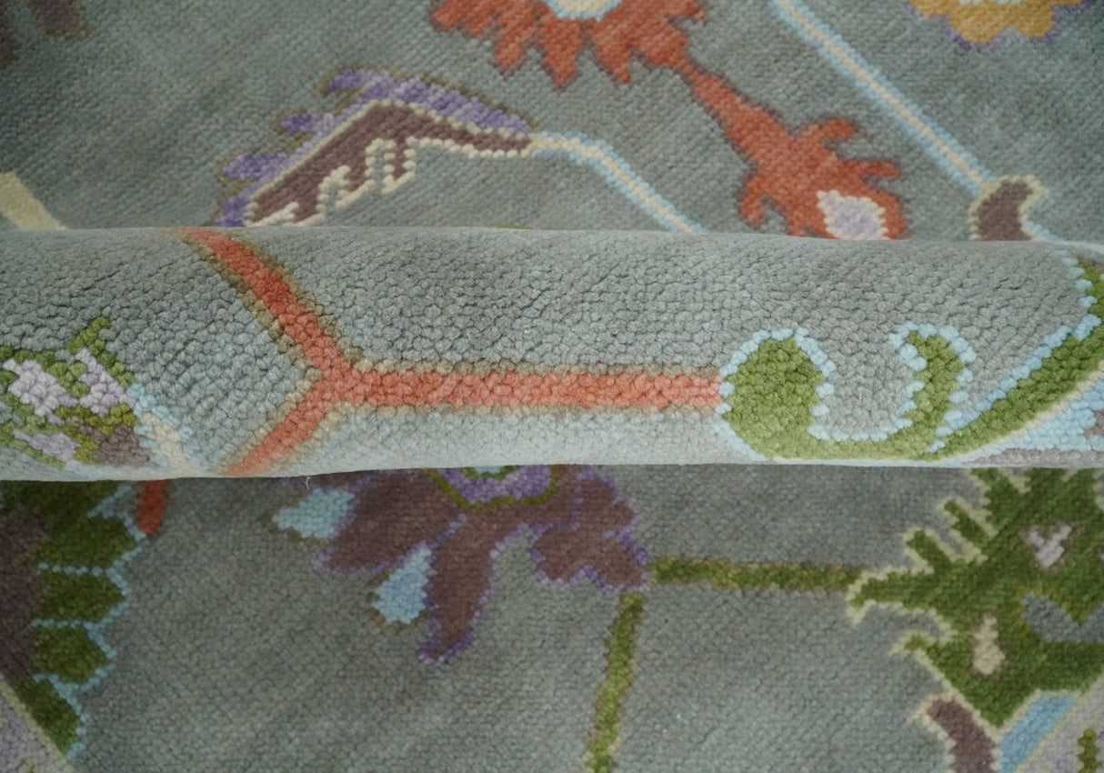 Gray and Gold Hand knotted 8x10 And 9x12 Traditional Oushak wool Area Rug