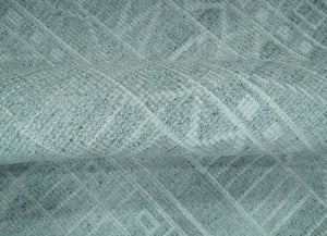 Gray and Silver 5x8 Stripes Design Hand Knotted wool and Art Silk Area Rug