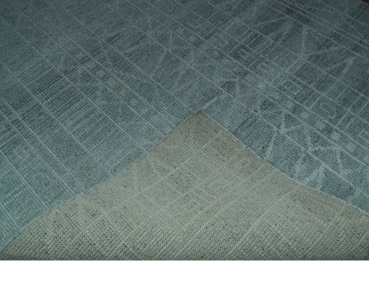 Gray and Silver 5x8 Stripes Design Hand Knotted wool and Art Silk Area Rug
