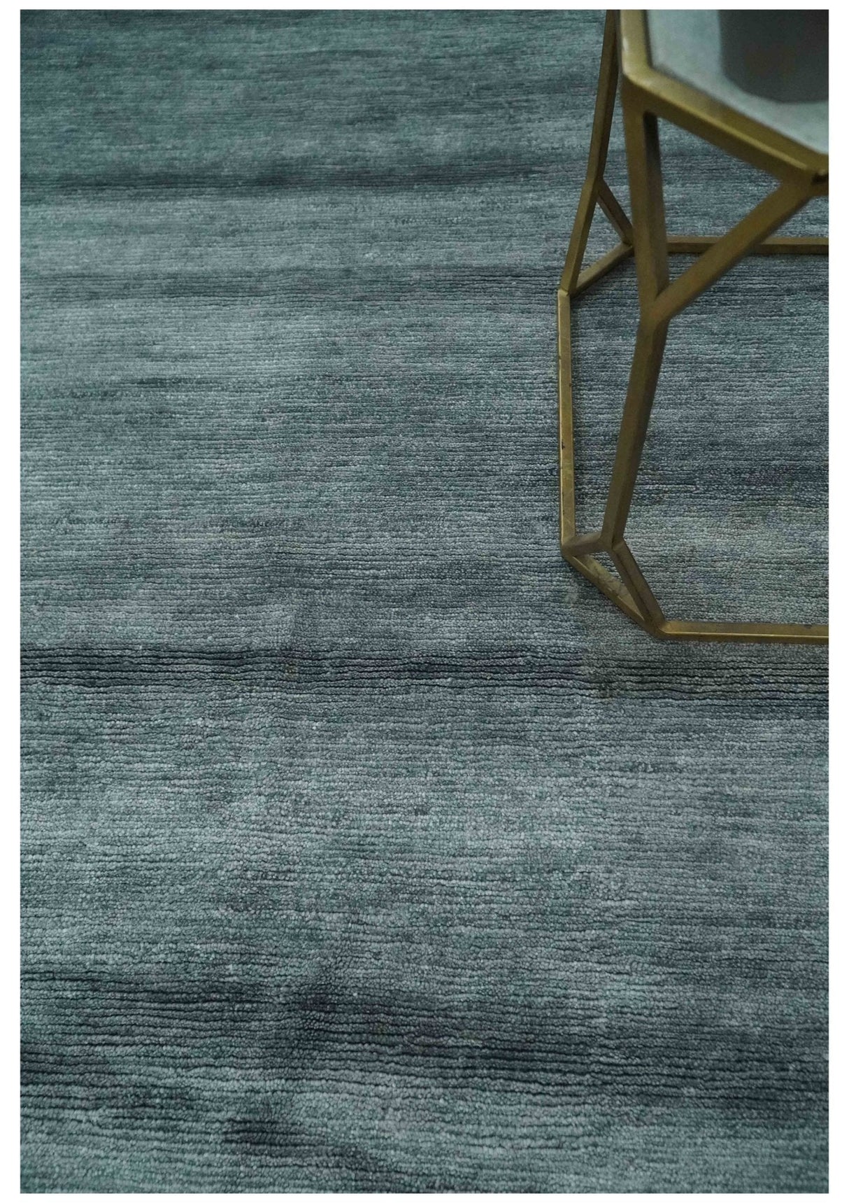 Gray and Silver Modern Abstract Hand Knotted 6x9 Wool and Viscose Area Rug