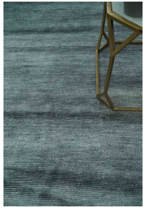 Gray and Silver Modern Abstract Hand Knotted 6x9 Wool and Viscose Area Rug