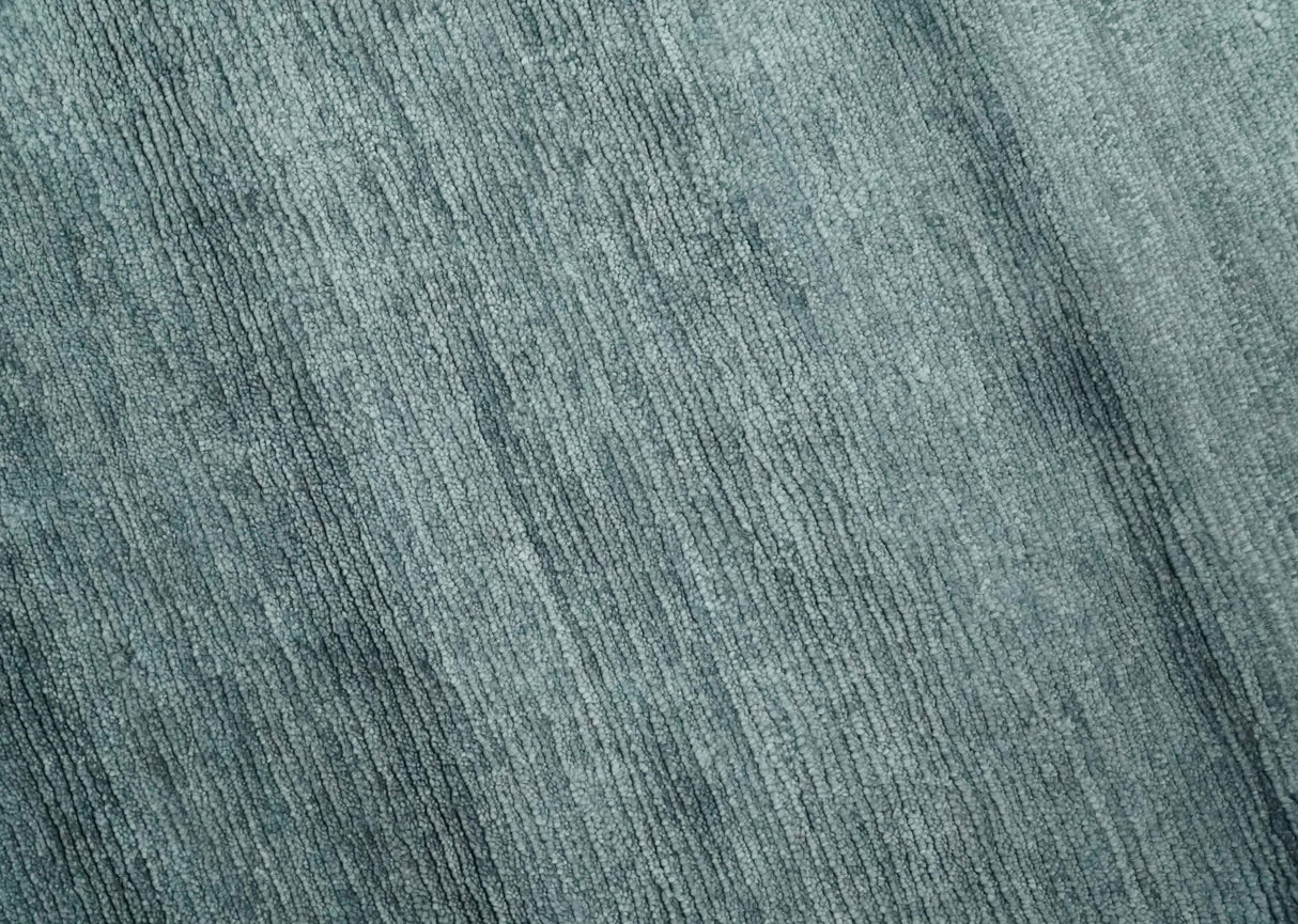 Gray and Silver Modern Abstract Hand Knotted 6x9 Wool and Viscose Area Rug