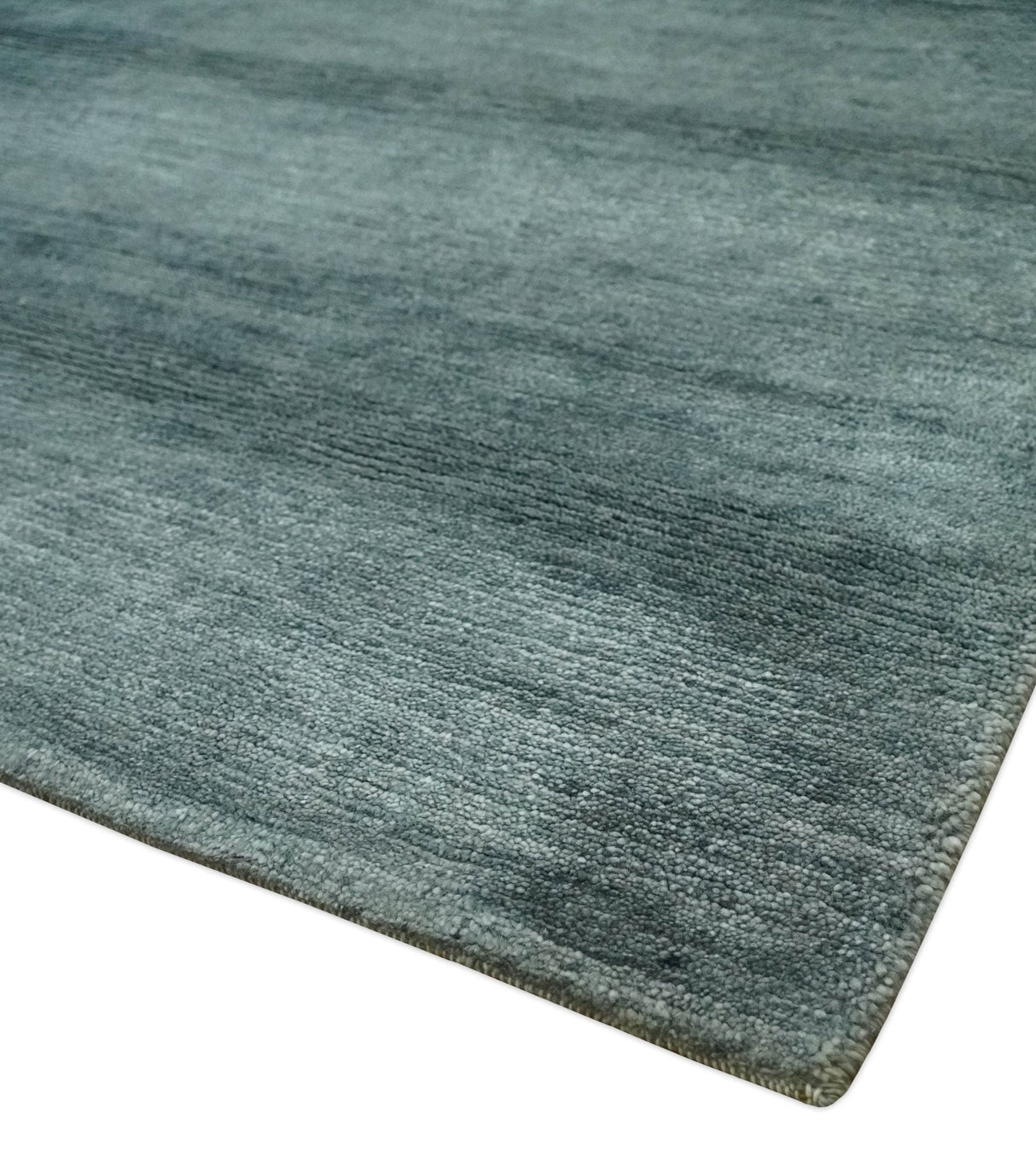 Gray and Silver Modern Abstract Hand Knotted 6x9 Wool and Viscose Area Rug