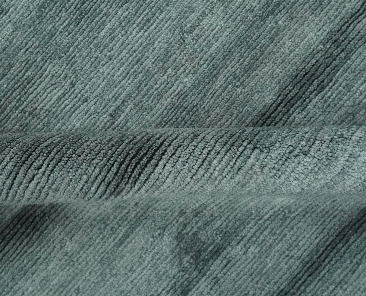 Gray and Silver Modern Abstract Hand Knotted 6x9 Wool and Viscose Area Rug