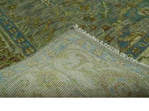 Green 8x10 Hand Knotted Antique Design Traditional Oriental Oushak wool area rug