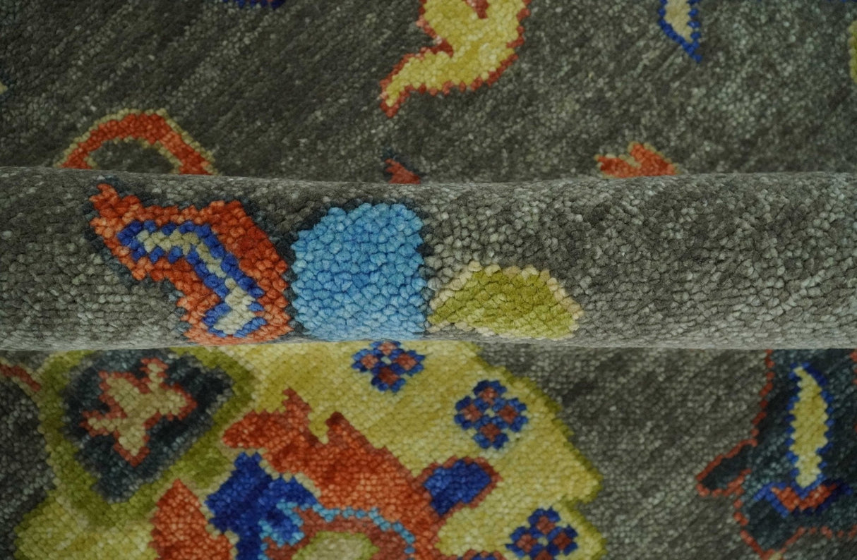 Green and Beige Colorful Wool Hand knotted Traditional Oushak Multi Size wool Area Rug