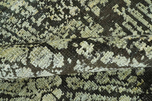 Green and Olive Modern Abstract 5x8 Hand knotted wool area Rug