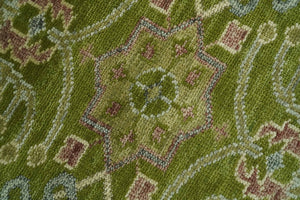 Green and Purple Traditional Floral Design 8x10 wool area rug