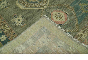 Green and Teal Traditional Hand Knotted 8x10 wool area rug