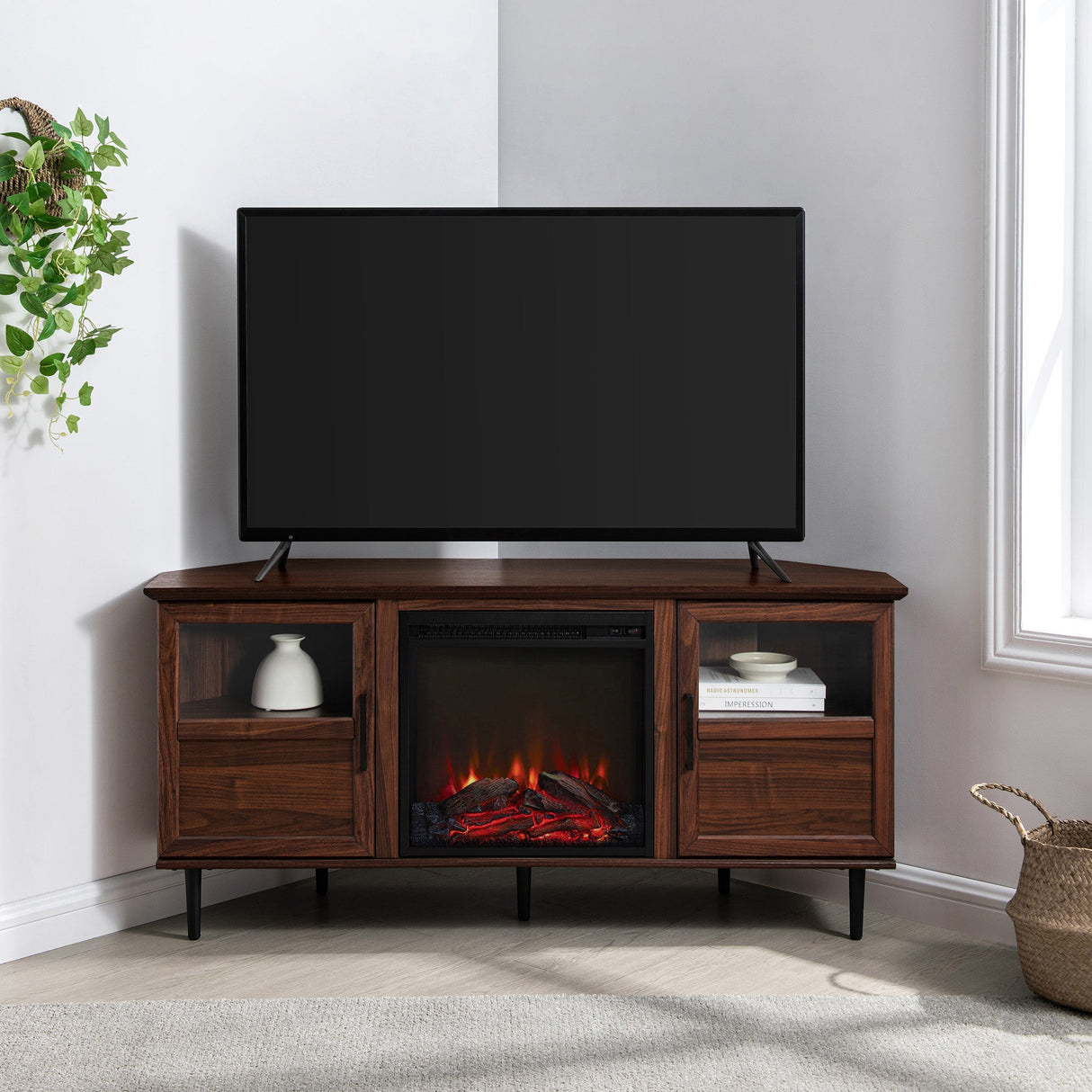 Griffin Modern Fireplace Corner TV Stand