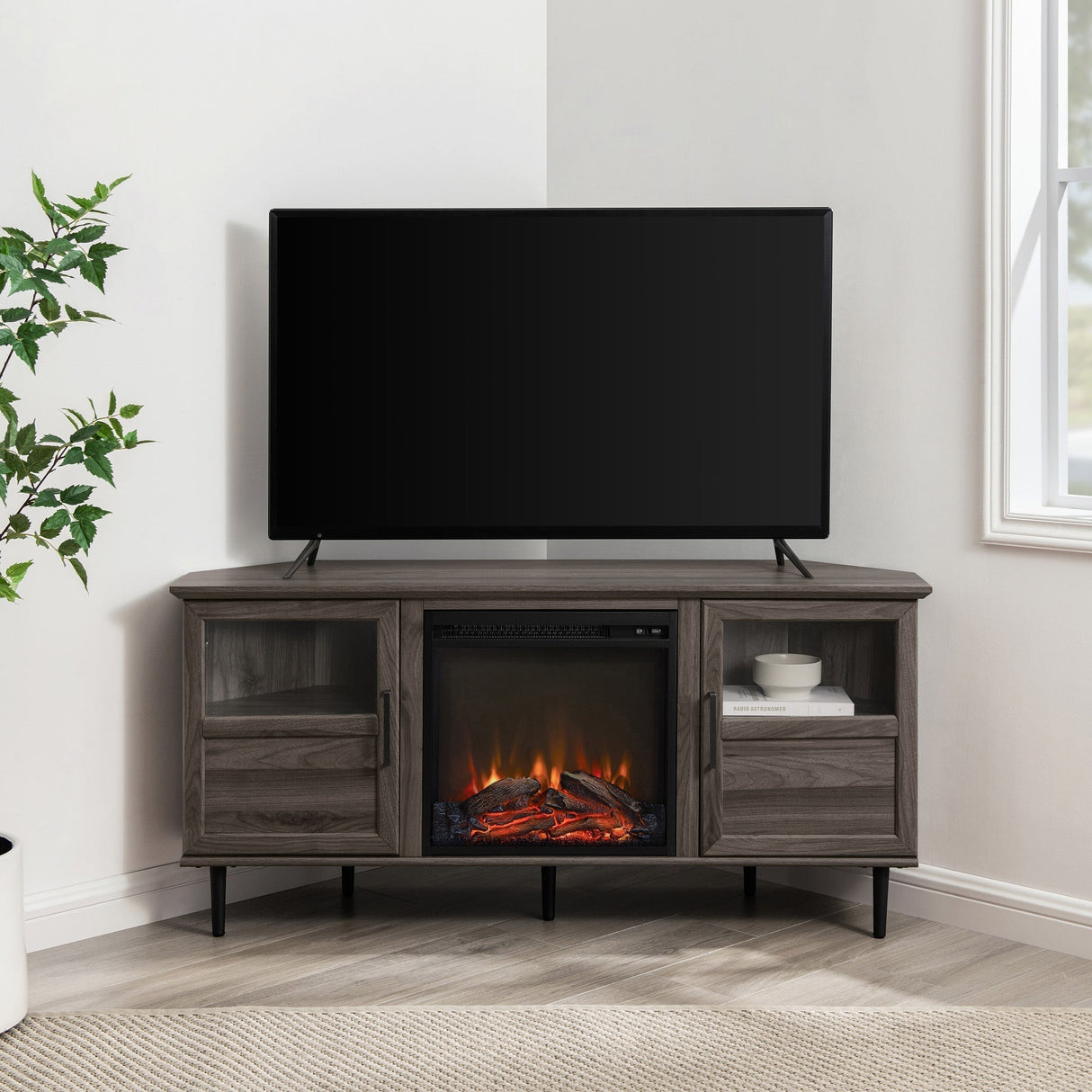 Griffin Modern Fireplace Corner TV Stand