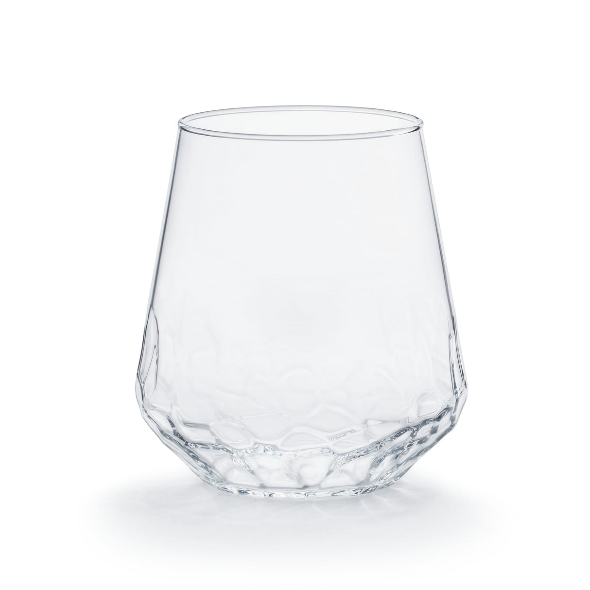 Hammered Base All Purpose Stemless Wine Glass, 17.75 ounce, Set of 8