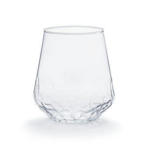 Hammered Base All Purpose Stemless Wine Glass, 17.75 ounce, Set of 8