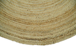 Hand Braided Solid Round natural Brown Jute Rug | JR6
